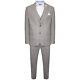 Harry Brown Three Piece Slim Fit Wool Suit in Grey
