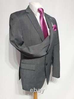 Hawes & Curtis Mens 2 piece suit SLIM FIT Ch40R W38 L32 Charcoal Melange