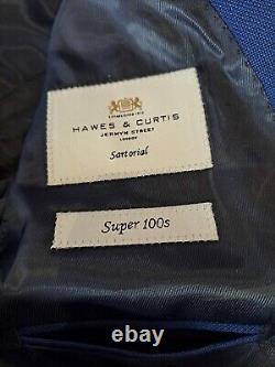 Hawes Curtis Mens Royal Blue Slim Fit Suit Jacket 36 reg