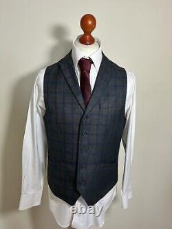 House of Cavani Grey Check 3 piece Suit Slim Fit C40 W40 L29