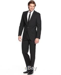 Hugo Black Solid Extra Slim-Fit Suit-Virgin Wool 38R $599