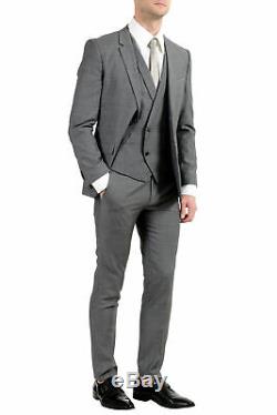 Hugo Boss Admon/Wilms/Hesten Men's Gray Wool Extra Slim Fit Three Piece Suit