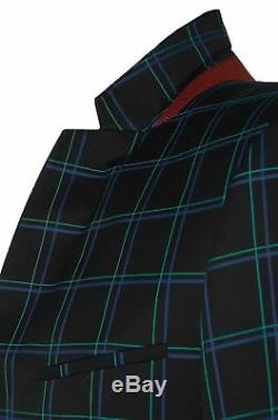 Hugo Boss'Adris4/Heilon' Black Extra Slim Fit Virgin Wool Checked Suit 38R