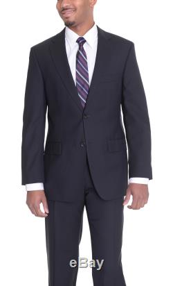 Hugo Boss Aikonen/hoi Slim Fit Solid Navy Blue Super 120's Wool Suit