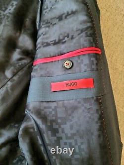 Hugo Boss Arti / Hesten 191E4 Men's Extra Slim Fit Wool Blue One Button Suit 44R