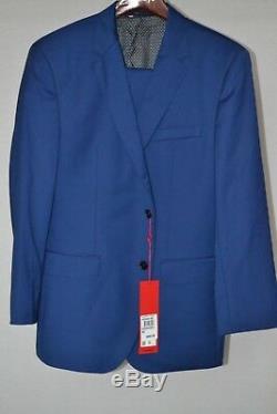 Hugo Boss Astian/Hets Super 110 Men's Virgin Wool Blue 40S/34x28 Slim Fit Suit