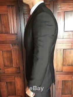 Hugo Boss Huge4/Genius3 Men's Solid Black Slim Fit Suit Size 38R New $795