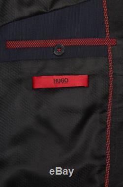 Hugo Boss Men's'Anros/Himans' Navy Virgin Wool Slim Fit Tuxedo Suit 40L