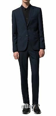 Hugo Boss Men's'Arti/Hesten' Dark Blue Extra Slim Fit Virgin Wool Suit 42R
