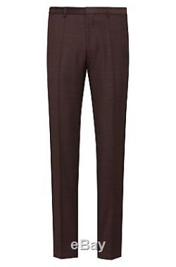 Hugo Boss Men's'Astina/Hets' Dark Orange Extra Slim Fit Wool Textured Suit 38R
