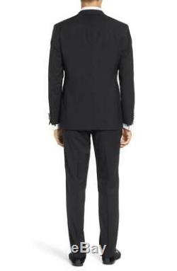 Hugo Boss Men's Black The Stars/Glamour Slim Fit Wool Tuxedo 2 PC Suit 38S 32W