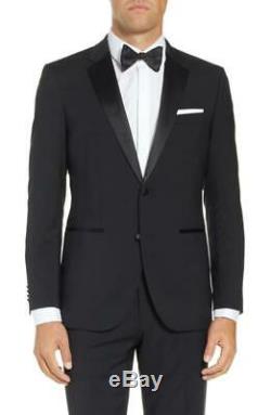 Hugo Boss Men's Black The Stars/Glamour Slim Fit Wool Tuxedo 2 PC Suit 38S 32W