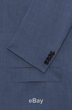 Hugo Boss Men's'Henry/Griffin' Blue Slim Fit Virgin Wool Patterned Suit, 40R