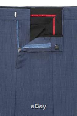 Hugo Boss Men's'Henry/Griffin' Blue Slim Fit Virgin Wool Patterned Suit, 40R