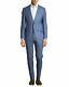 Hugo Boss Men's'Huge6/Genius5 WE' Slim Fit Light Blue Wool 3-Piece Suit 38R