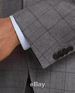 Hugo Boss Men's'Johnston/Lenon' Grey Slim Fit Virgin Wool Windowpane Suit, 42R