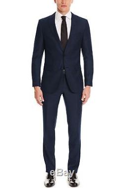 Hugo Boss Men's Novan/Ben' Slim Fit Wool Navy Pinstripe Pattern Suit, Size 42R