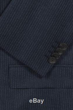Hugo Boss Men's Novan/Ben' Slim Fit Wool Navy Pinstripe Pattern Suit, Size 42R