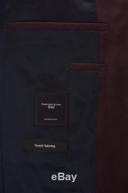 Hugo Boss Men's'Reymond/Wenten' Extra Slim Fit Wool Mohair Dark Red Suit 40R