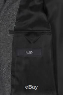 Hugo Boss Men's'Reyno/Wave' Grey Slim Fit Virgin Wool Textured Suit, 44L
