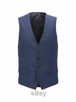 Hugo Boss Men's'Reyno4/Wave2 WE' Extra Slim Fit Dark Blue Wool 3-Piece Suit 40S