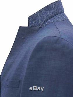 Hugo Boss Men's'Reyno4/Wave2 WE' Extra Slim Fit Dark Blue Wool 3-Piece Suit 40S