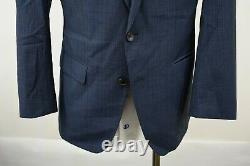 Hugo Boss Mens Blue Notch Lapel Two Button Virgin Wool Slim Fit Suit Set 40R