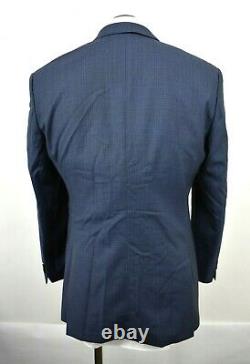 Hugo Boss Mens Blue Notch Lapel Two Button Virgin Wool Slim Fit Suit Set 40R