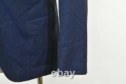 Hugo Boss Mens Blue Solid Virgin Wool Natural Stretch Slim Fit Suit 42R