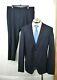 Hugo Boss Mens Dark Gray Notch Lapel Long Sleeve Wool Plaid Slim Fit Suit 44R
