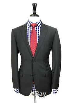 Hugo Boss Mens Grey Tattersall Slim Fit Wool Suit 40s 34w 32l