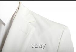Hugo Boss Mens Size 50 Nolin Pirko2 White Stretch 2 Button Slim Fit Suit