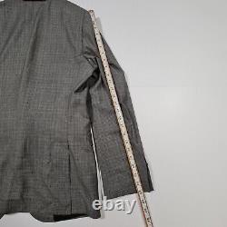 Hugo Boss Mens Suit Jacket Grey 40 R Slim Fit Check Novan6 Ben2 Wool Blazer