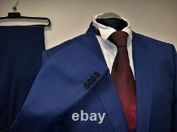 Hugo Boss Navy 2pc Suit Slim Fit Super 100s Size 44l Trs W40l Bnwt