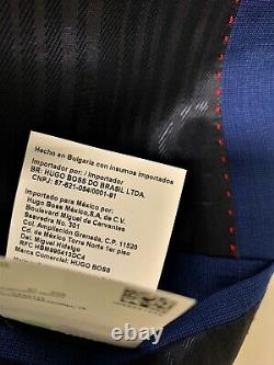 Hugo Boss Navy 2pc Suit Slim Fit Super 100s Size 44l Trs W40l Bnwt