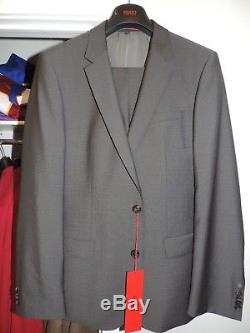 Hugo Boss Red Label Slim Fit Wool Suit Dark Gray Charcoal 42R C-Huge1 / C-Genius
