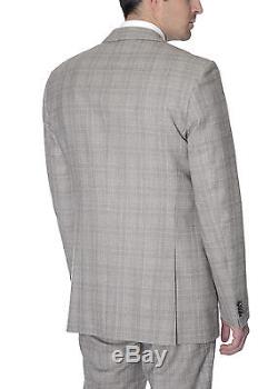 Hugo Boss Slim Fit Brown Plaid Two Button Wool Suit