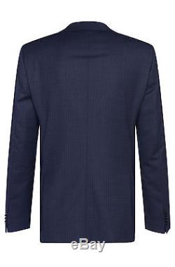 Hugo Boss Slim Fit Checked Wool 2 Piece Men's Suit C-Huge C-Genius-50326169 Blue