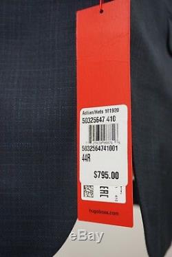 Hugo Boss Slim Fit Gray Blue Suit 44R (38W) Astian Hets 100% Wool NWT Was $795