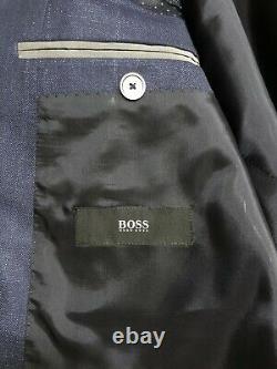 Hugo Boss Slim Fit Suit Size 40 Never Wear / Wool -Linen Mix / Dark Navy