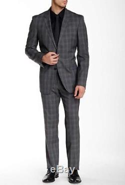 Hugo Boss Virgin Wool Suit Slim Fit Huge/genius. Grey Plaid/Checked. 38R. $995
