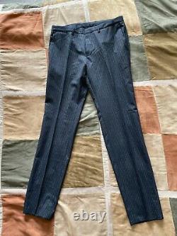Hugo Boss reymond wenten navy blue pinstripe suit extra slim fit 38 S mens NEW