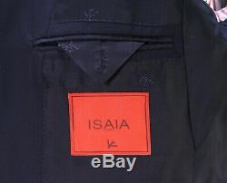 ISAIA Napoli Custom Recent Solid Dark Navy 2-Btn Slim Fit 130's Wool Suit 40L
