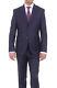 Ideal Slim Fit Solid Navy Blue Two Button Super 150's Wool Suit With Peak Lapels