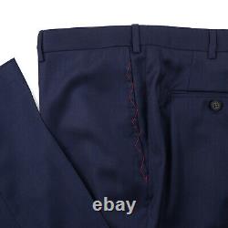 Isaia Napoli Trim-Fit Dark Blue Stripe Super 140s Wool Suit 46R NWT