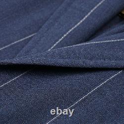 Isaia Slim-Fit'Capri' Slate Blue Stripe Aqua 3-Ply Wool Suit 42R (Eu 52)