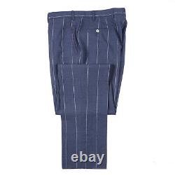 Isaia Slim-Fit'Capri' Slate Blue Stripe Aqua 3-Ply Wool Suit 42R (Eu 52)