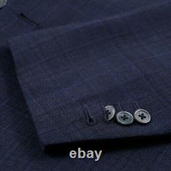 Isaia Slim-Fit Dark Blue Check Super 140s Wool Suit 38R (Eu 48) NWT