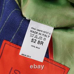 Isaia Slim-Fit Royal Blue Striped'Aqua 3-Ply' Wool Suit 42R (Eu 52) Gregorio