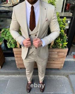 Ivory Slim-Fit Suit 3-Piece, All Sizes Acceptable #146